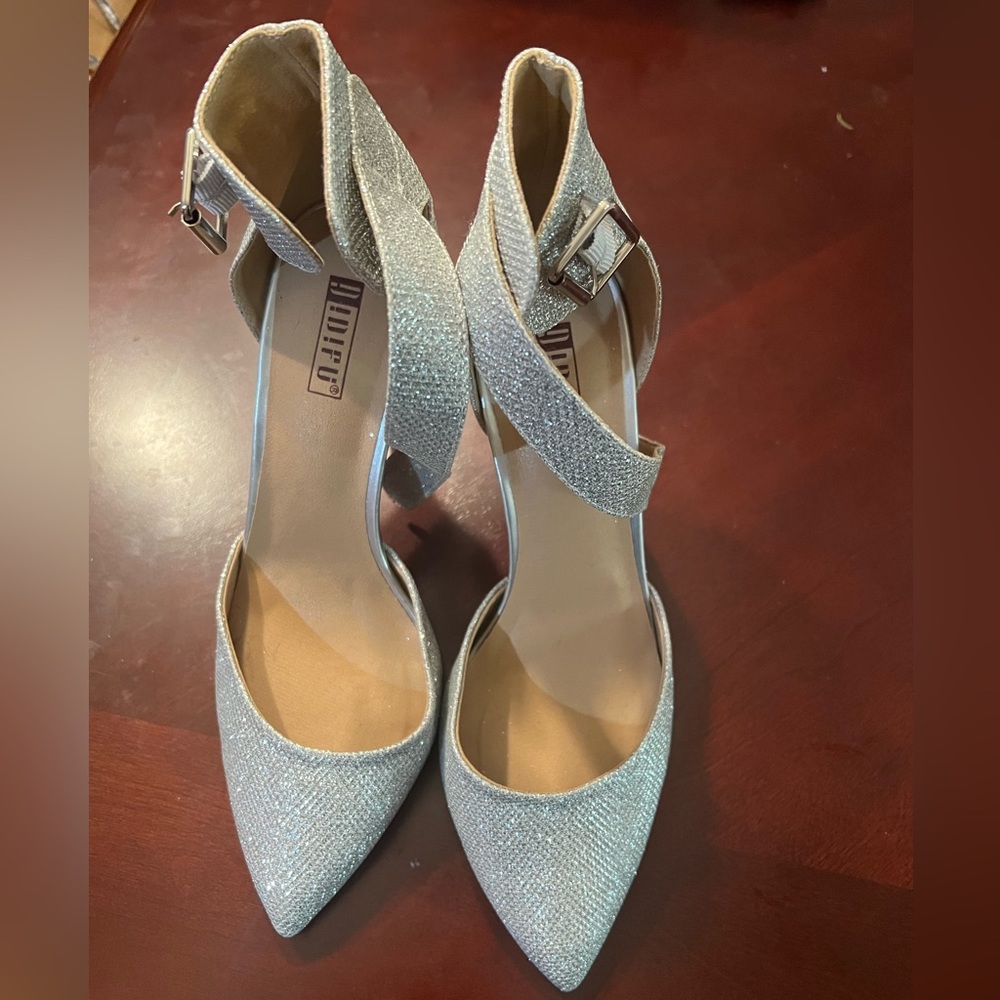 Silver 3 inch heels